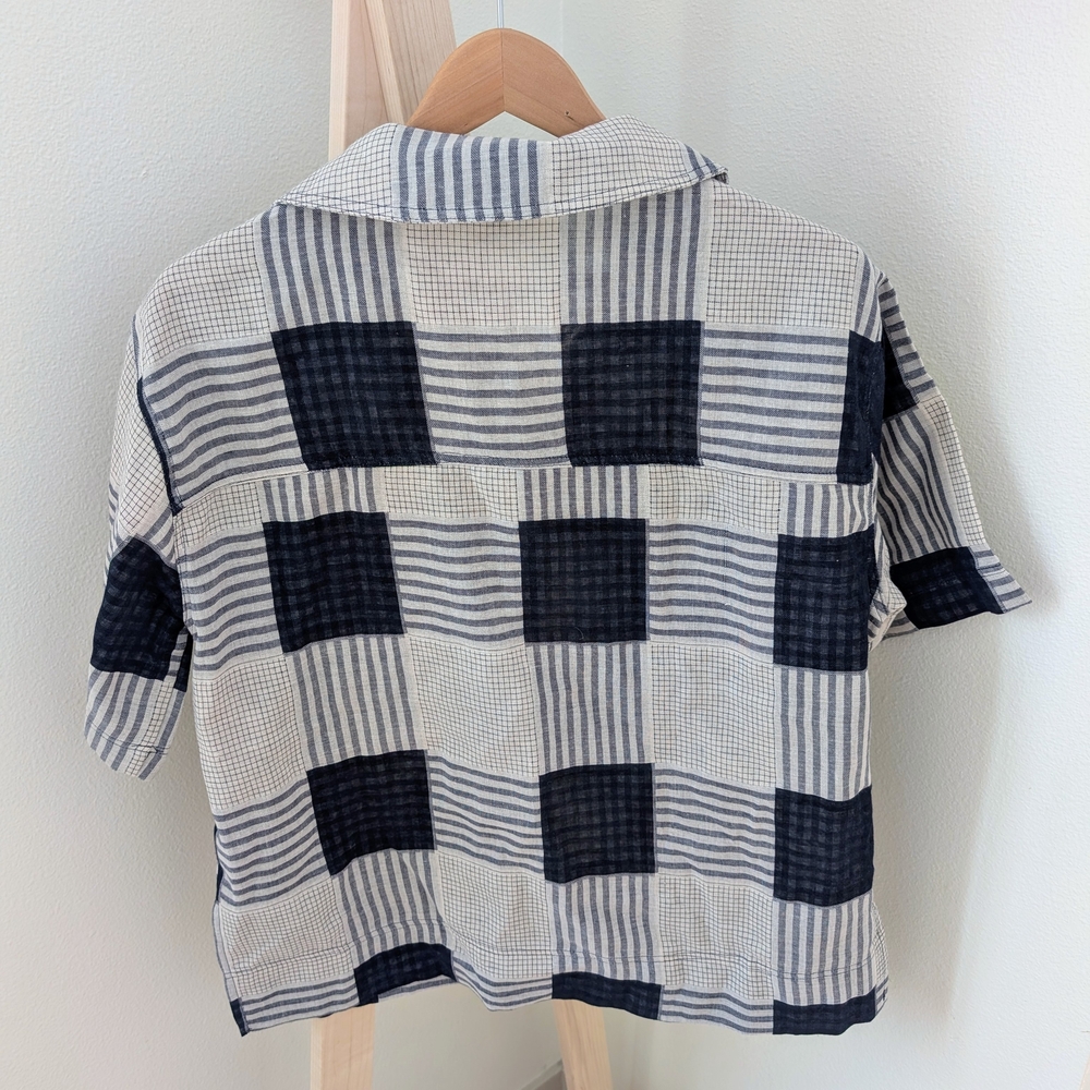 NWT Boutique Paid Patchwork Collared Button Front… - image 5